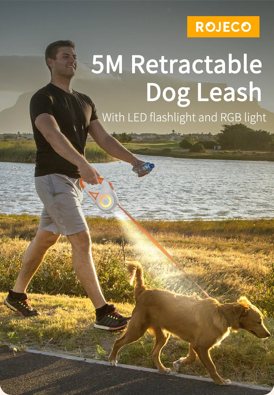 MyHouseWiz™️ROJECO 5M Automatic Dog/Cat Leash Retractable LED Luminous Leading