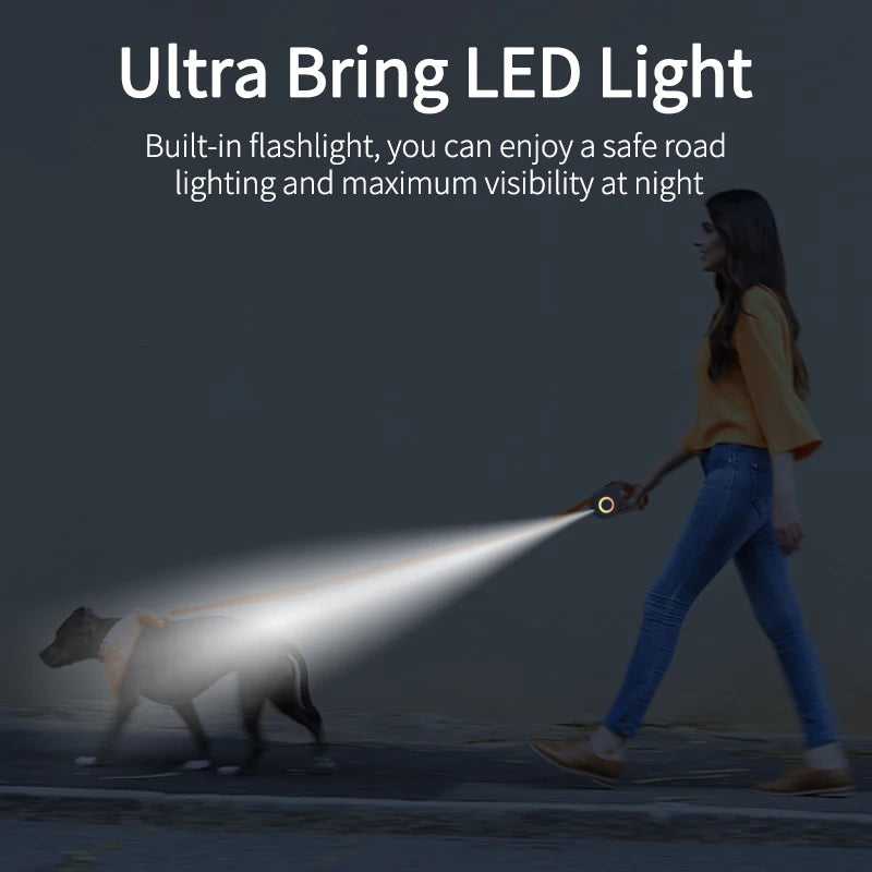MyHouseWiz™️ROJECO 5M Automatic Dog/Cat Leash Retractable LED Luminous Leading