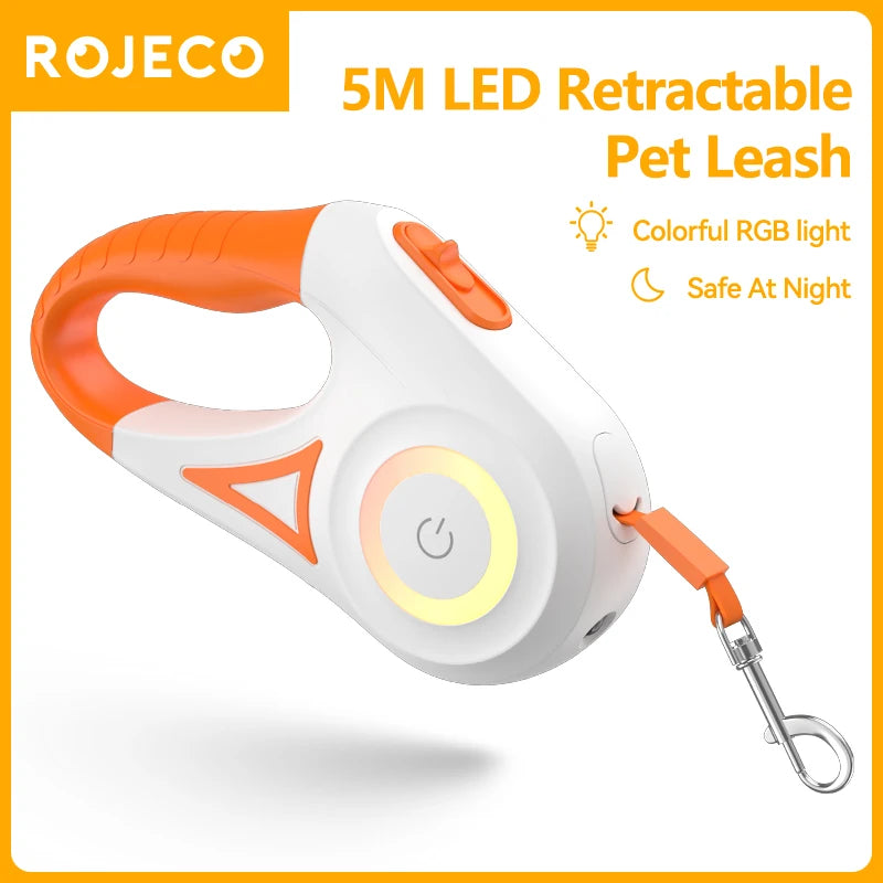 MyHouseWiz™️ROJECO 5M Automatic Dog/Cat Leash Retractable LED Luminous Leading