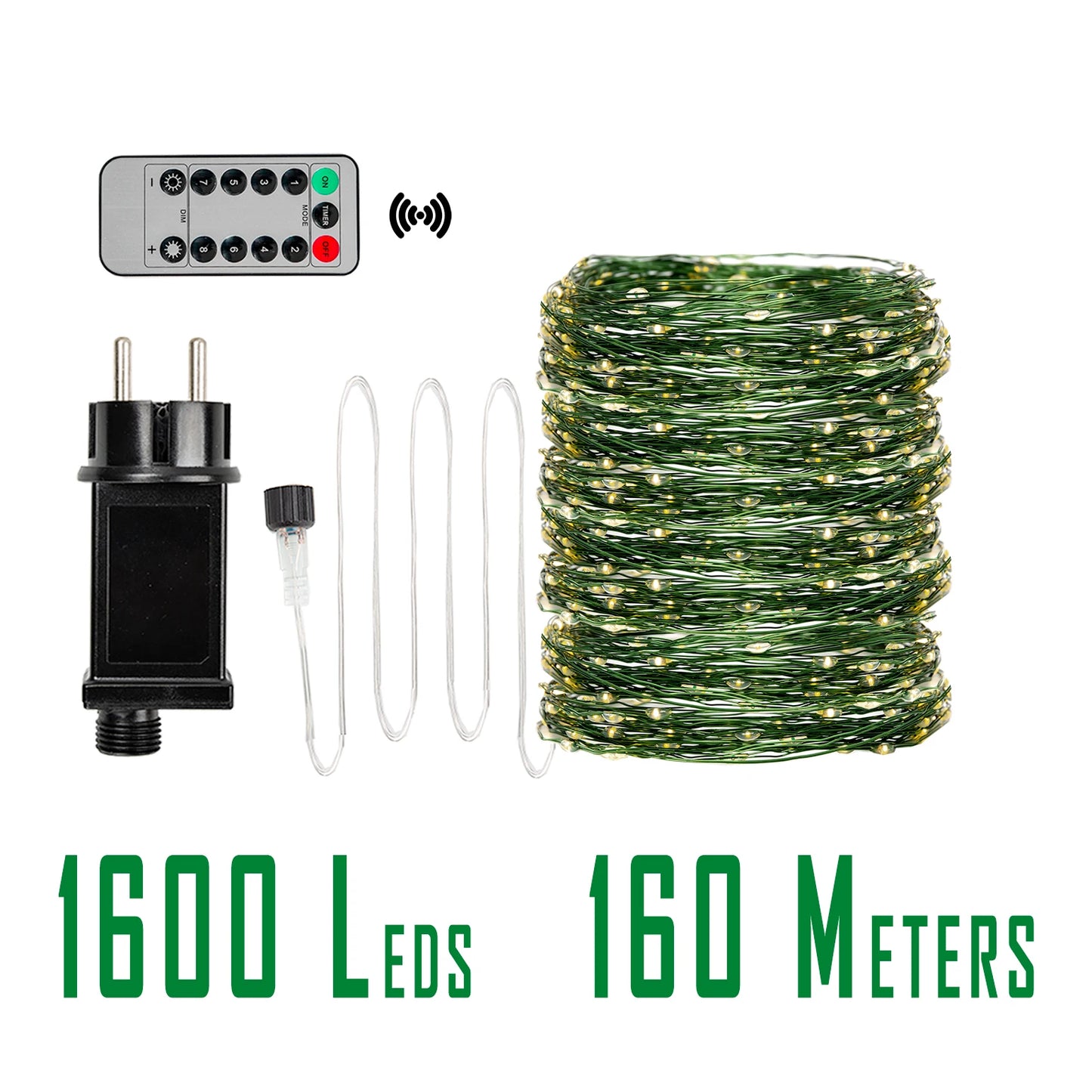 MyHouseWiz™️200M Green Wire 8 Modes Fairy String Light Waterproof Firefly Lamp Remote