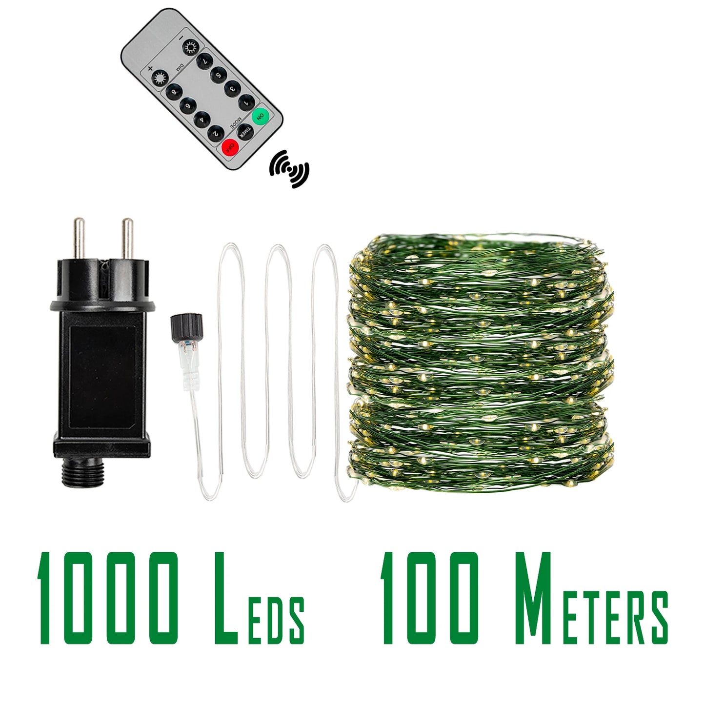 MyHouseWiz™️200M Green Wire 8 Modes Fairy String Light Waterproof Firefly Lamp Remote