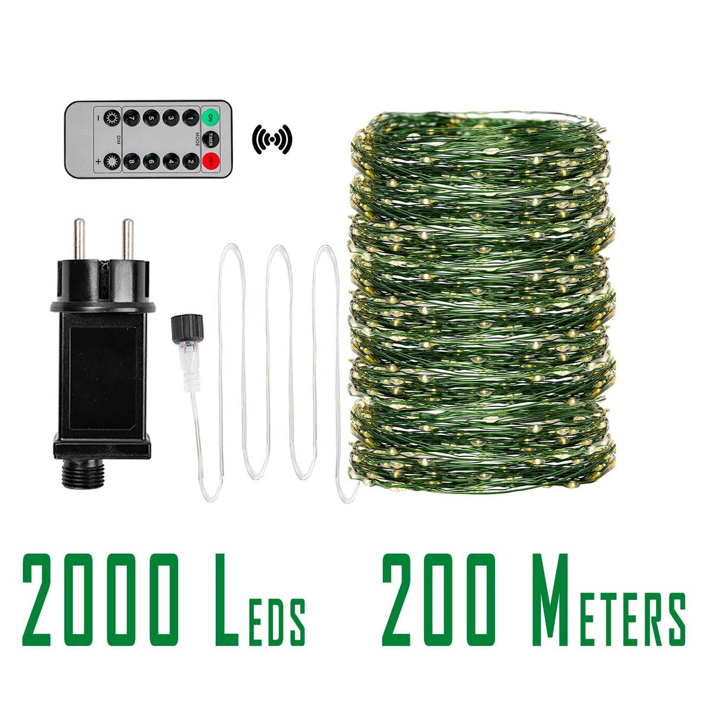 MyHouseWiz™️200M Green Wire 8 Modes Fairy String Light Waterproof Firefly Lamp Remote