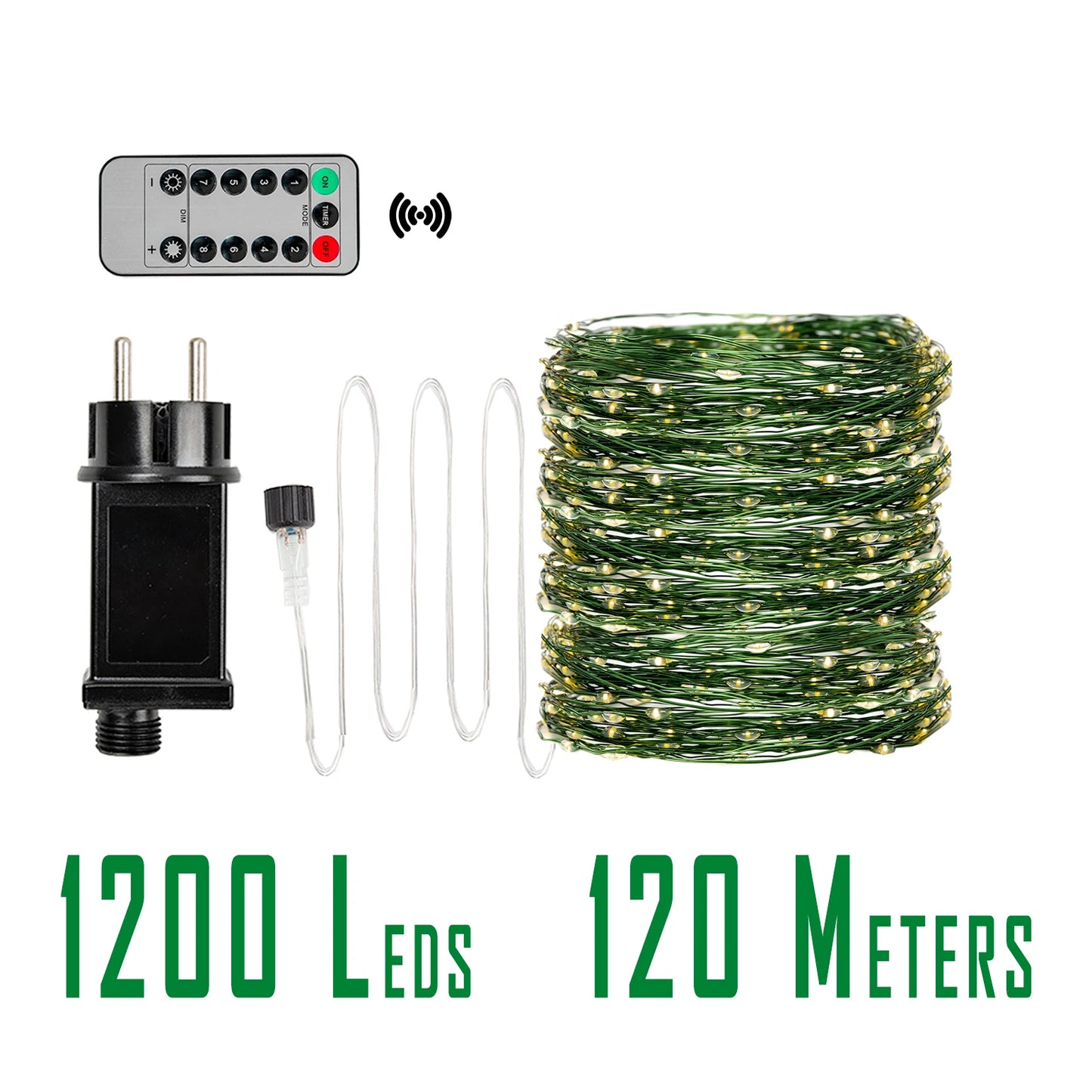 MyHouseWiz™️200M Green Wire 8 Modes Fairy String Light Waterproof Firefly Lamp Remote