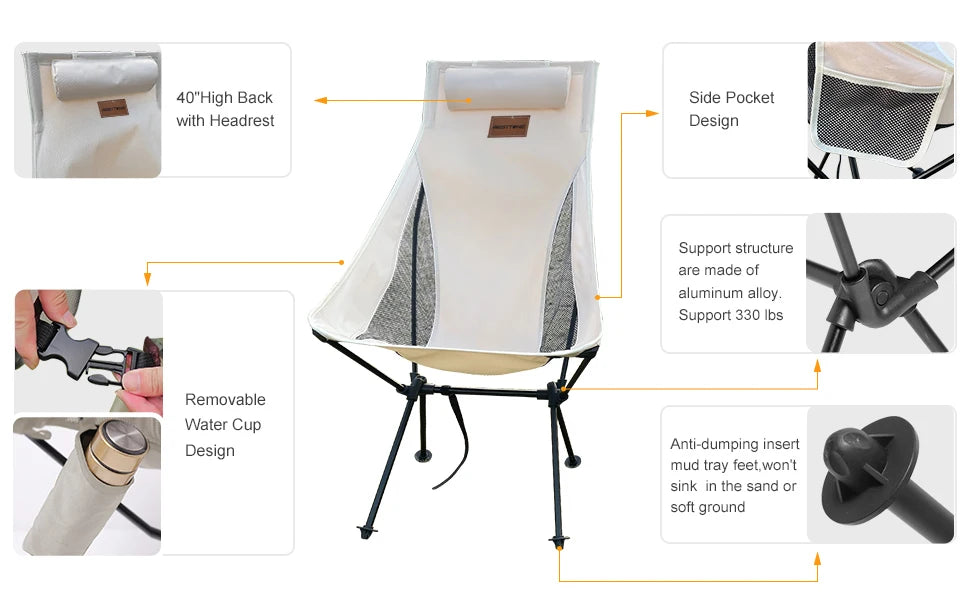 MyHouseWiz™️ Portable Folding Camping Chair