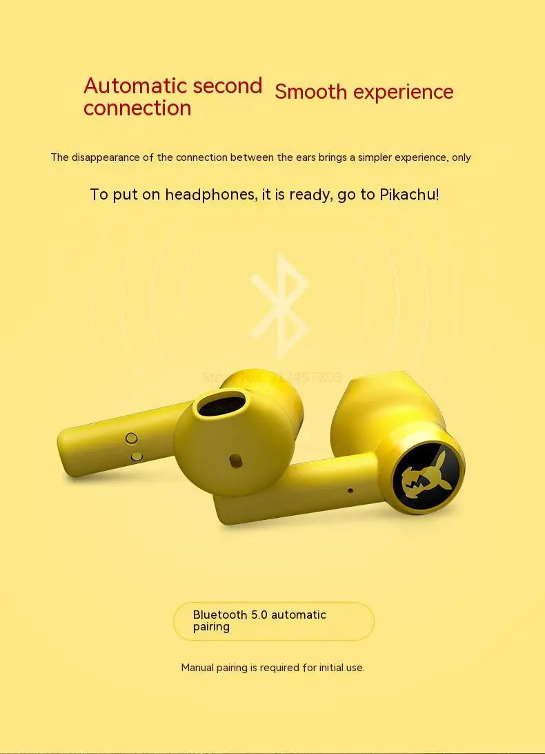 MyHouseWiz™️Pokemon Pikachu Earphones Wireless Bluetooth 5.0 Razer Sport