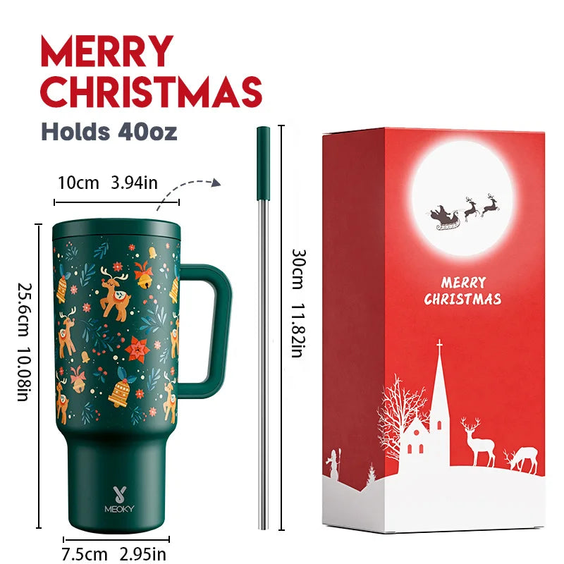 MyHouseWiz™️Meoky 40oz Christmas Vacuum Cup