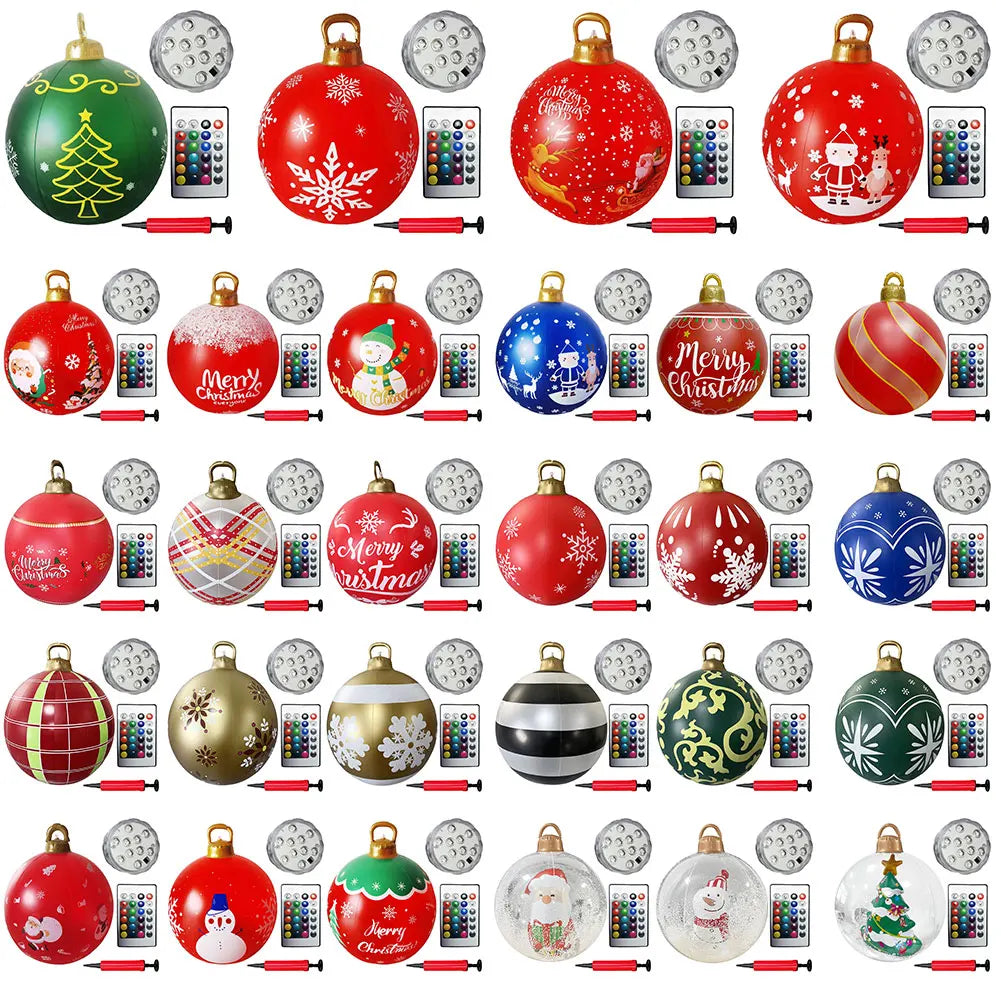 MyHouseWiz™️24 Inch Inflatable Christmas Balls with Lights Outdoor