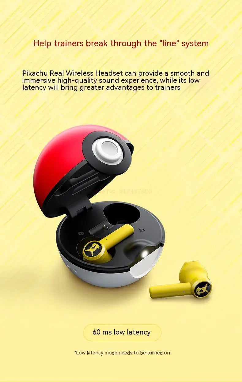 MyHouseWiz™️Pokemon Pikachu Earphones Wireless Bluetooth 5.0 Razer Sport