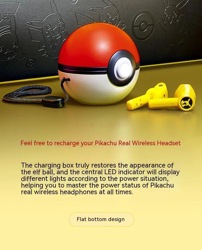 MyHouseWiz™️Pokemon Pikachu Earphones Wireless Bluetooth 5.0 Razer Sport