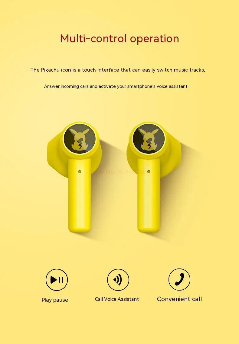 MyHouseWiz™️Pokemon Pikachu Earphones Wireless Bluetooth 5.0 Razer Sport