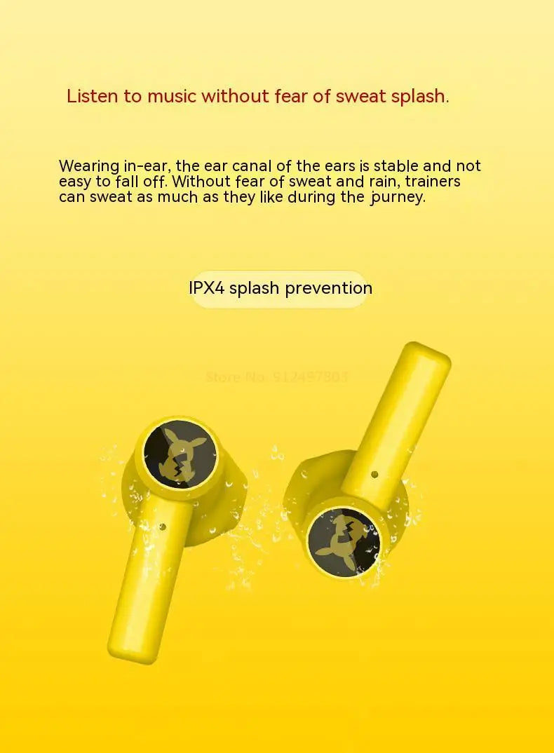 MyHouseWiz™️Pokemon Pikachu Earphones Wireless Bluetooth 5.0 Razer Sport