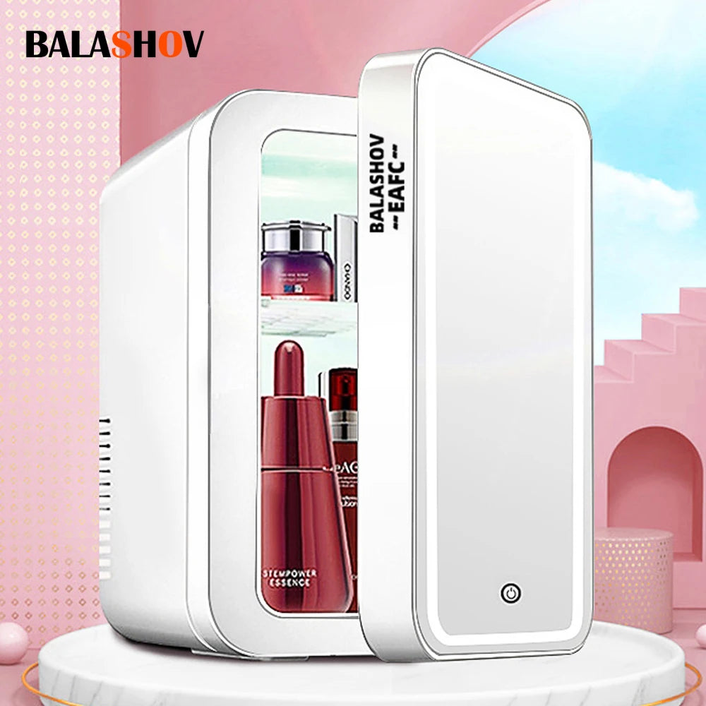 MyHouseWiz™️ Mini Makeup Fridge WIth LED Light Mirror